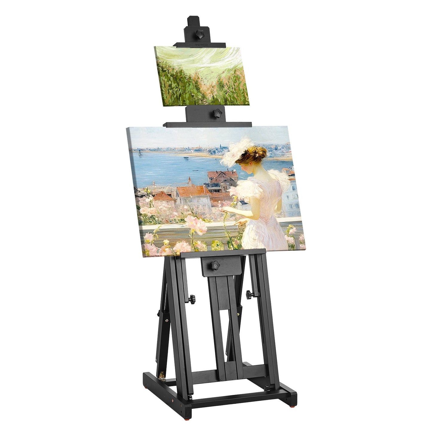 Studio H-Frame staffli rymmer canvaskonst upp till 77" Beechwood Artists-easel