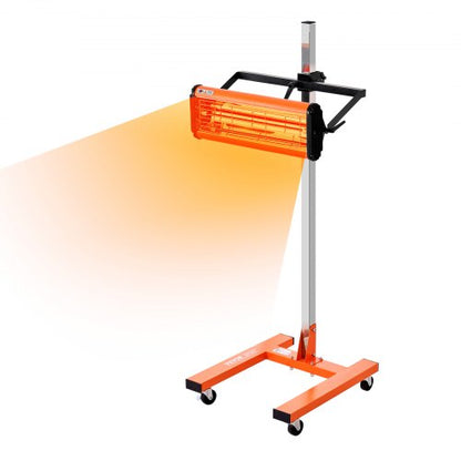 Infrared Curing Lamp, 1500W 1-60 min Timing, Auto Heating Car Curing Light with Bracket, 3.44 sq.ft Baking Area Spray Baking Booth Heaters, Paint Dryer for On-Site Repair, Engine Drying