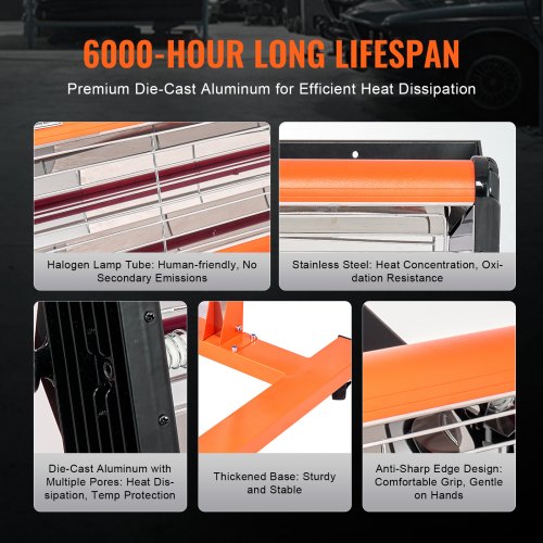 infraröd härdningslampa, 1500W 1–60 min timer, automatisk uppvärmning av bilhärdningslampa med fäste, 3,44 kvm bakyta, sprayvärmare för bakning, färgtork för reparation på plats, motortorkning |  EU