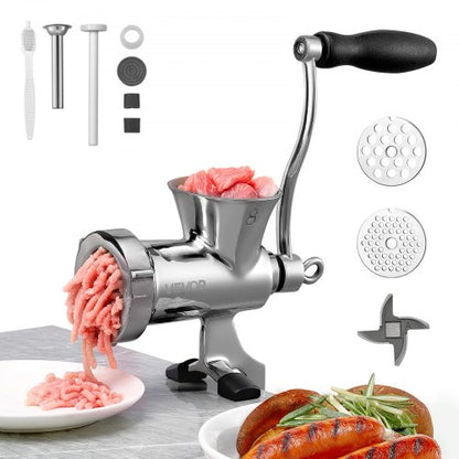 Manual Meat Grinder 304 Stainless Steel Meat Grinder Sausage Stuffing Table Clamp | EU