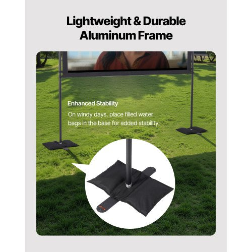 Projektorleinwand mit 2 Ständern 80 Zoll 160° Weitwinkel 4K HD 16:9 Leinwand | EU