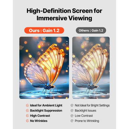 Stativ-Projektor-Leinwand mit Ständer 60 Zoll 160° Weitwinkel 4K HD 16:9 | EU