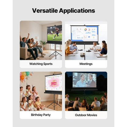 Stativ-Projektor-Leinwand mit Ständer 60 Zoll 160° Weitwinkel 4K HD 16:9 | EU