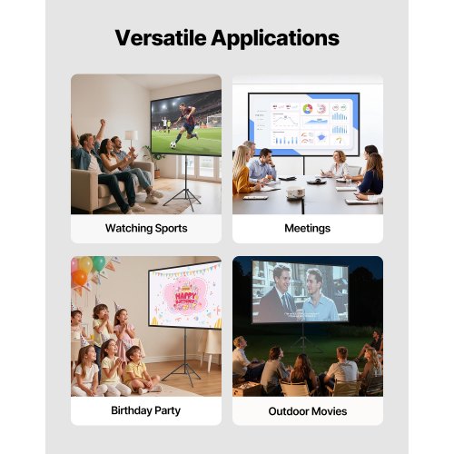 stativprojektorduk med stativ 80 tum 160° vidvinkel 4K HD 16:9 |  EU