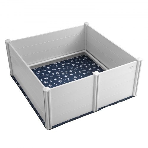Dog Whelping Box, 59.8 x 59.8 x 24.0in Whelping Box for Dogs and Puppies, Whelping Pen for Puppies, Dog Birthing Box with Rails and Washable Pee Pad, Whelping Box for Large Breed Dogs, White