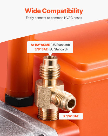 Vacuum Pump, 3.5 CFM, HVAC Single Stage Rotary Vane Vacuum Pump, for R134a R22 R410a Systems, Auto AC Vacuum Pump Kit with Oil Bottle, for Automotive Air Conditioner Maintenance Resin Degassing