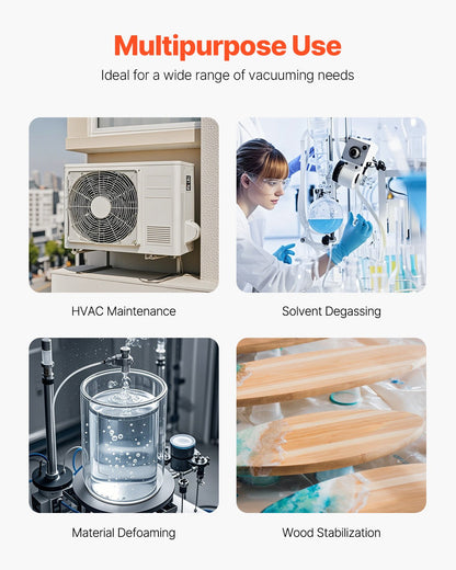 Vacuum Pump, 3.5 CFM, HVAC Single Stage Rotary Vane Vacuum Pump, for R134a R22 R410a Systems, Auto AC Vacuum Pump Kit with Oil Bottle, for Automotive Air Conditioner Maintenance Resin Degassing