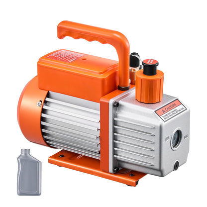 Vacuum Pump, 3.5 CFM, HVAC Single Stage Rotary Vane Vacuum Pump, for R134a R22 R410a Systems, Auto AC Vacuum Pump Kit with Oil Bottle, for Automotive Air Conditioner Maintenance Resin Degassing
