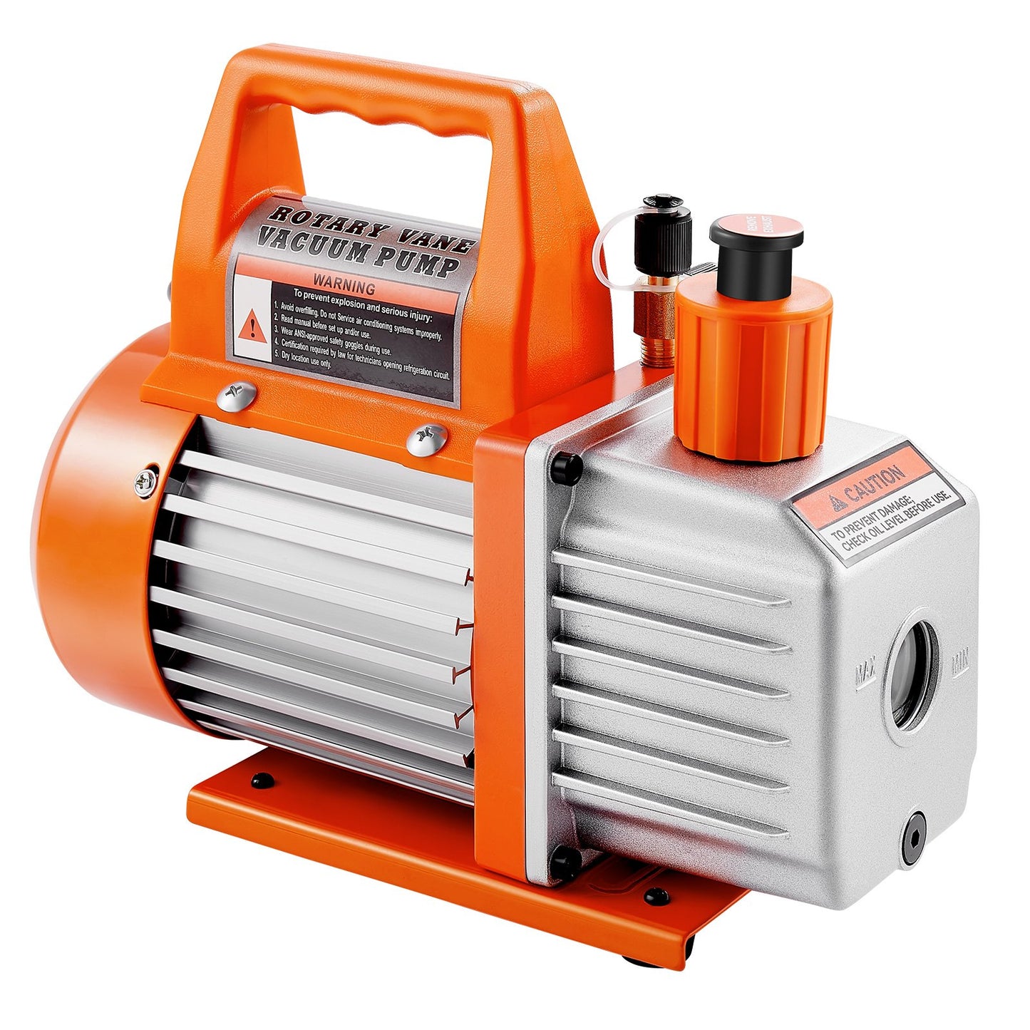 Vacuum Pump, 3.5 CFM 1/4 HP, HVAC Single Stage Rotary Vane AC Vacuum Pump, for R134a R22 R410a Systems, with Oil Bottle, 1720 PRM, for Automotive Air Conditioner Maintenance Resin Degassing