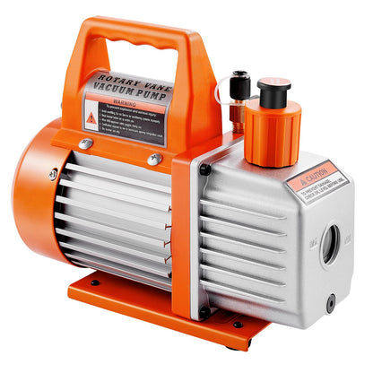 Vacuum Pump, 3.5 CFM 1/4 HP, HVAC Single Stage Rotary Vane AC Vacuum Pump, for R134a R22 R410a Systems, with Oil Bottle, 1720 PRM, for Automotive Air Conditioner Maintenance Resin Degassing