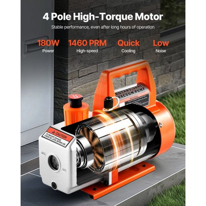 Vakuumpumpe 100 L/min HVAC Einstufige Drehschieber-Vakuumpumpe mit Öl