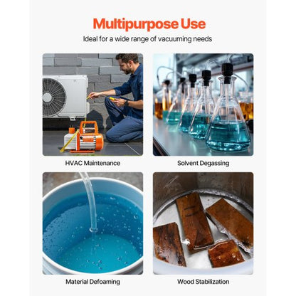 Vakuumpumpe 100 L/min HVAC Einstufige Drehschieber-Vakuumpumpe mit Öl