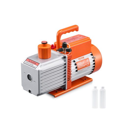 Vacuum Pump, 9 CFM, HVAC 2 Stage Rotary Vane Vacuum Pump, for R134a R22 R410a Systems, Auto AC Vacuum Pump Kit with Oil Bottle, for Automotive Air Conditioner Maintenance Resin Degassing