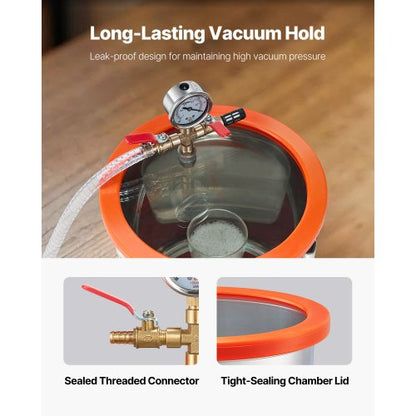 110 l/min Einstufige Vakuumpumpe 11,36 l Entgasungskammer aus Edelstahl