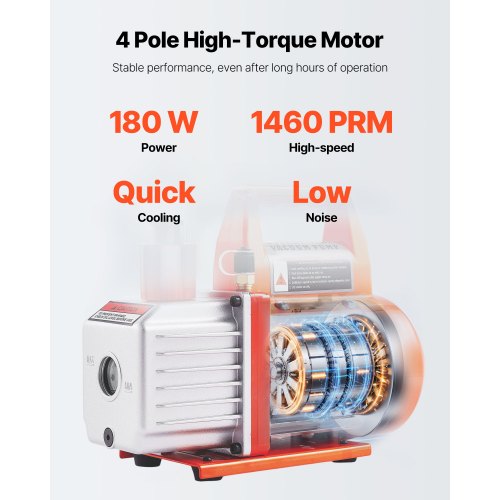 110 l/min Einstufige Vakuumpumpe 11,36 l Entgasungskammer aus Edelstahl