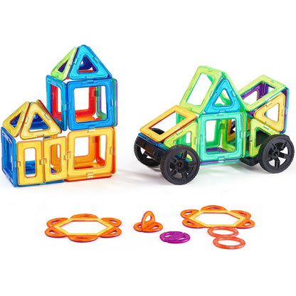 Magnetische Fliesen Magnetisches Bauspielzeug 62 PCS Magnetblöcke für Kinder 3D-Set