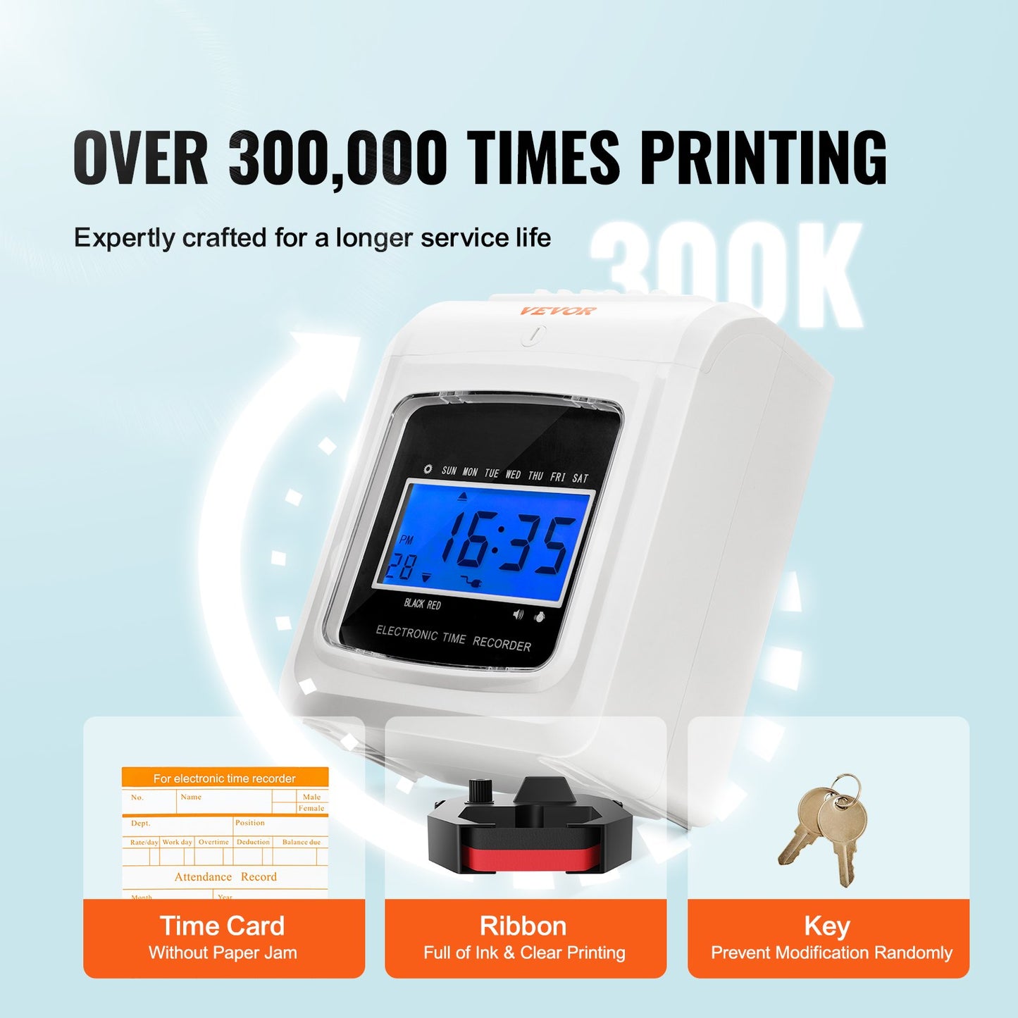 Time Card Attendance Recorder 102 Time Cards Badge Machine
