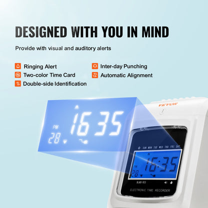Time Card Attendance Recorder 102 Time Cards Badge Machine