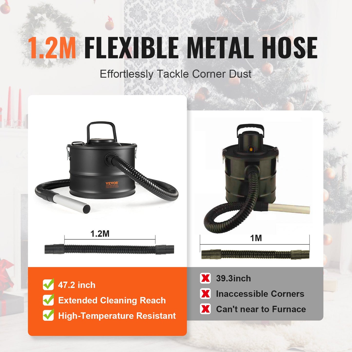 Ash vacuum cleaner 15L 1200W for fireplaces Pellet stoves Grills BBQ