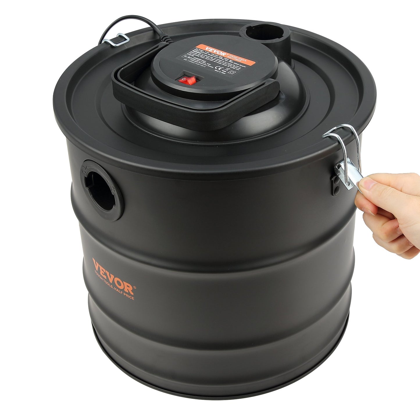 Aschesauger, 20 L mit 1200W starker Saugleistung, Aschesauger mit 1,2 M flexiblem Schlauch und Rädern, für Kamine, Pelletöfen, Holzöfen, Holzherde, Grills, Pizzaöfen, Kamine