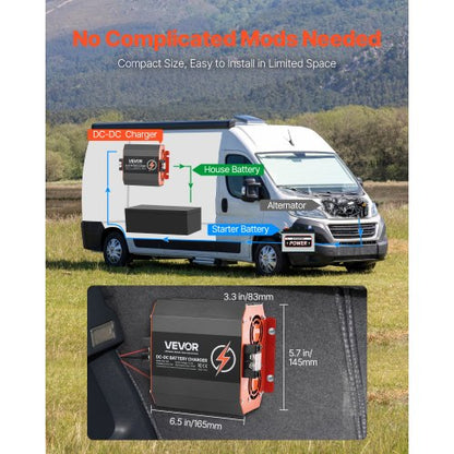 12 V 30 A DC zu DC Ladegerät Batterieladegerät 375 W für Blei-Säure Lithium AGM