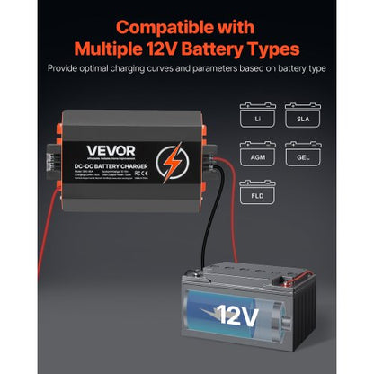 12V 60A DC till DC-laddare Batteriladdare 750W för bly-syra litium AGM