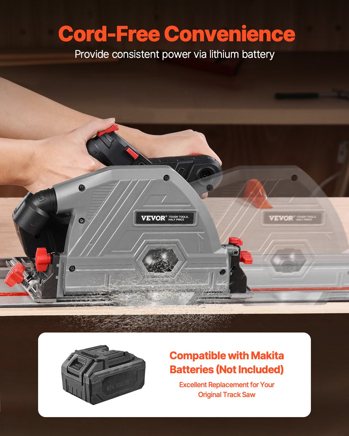 Akku-Bandsäge, 5-1/2-Zoll-Trennsägen-Set für Holz und Metall (nur Werkzeug)