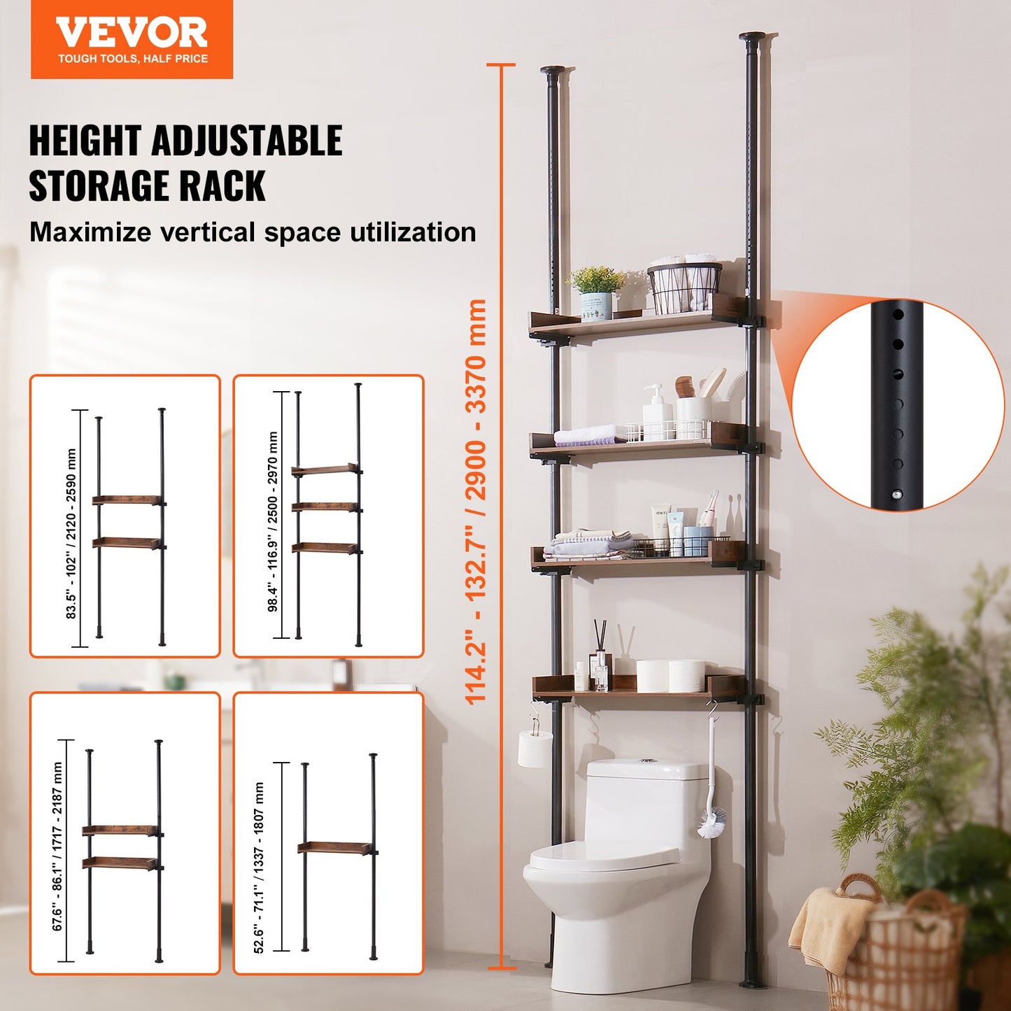 Über der Toilette Aufbewahrung 4-Tier Badezimmer Regal Rack Space Saver Organizer