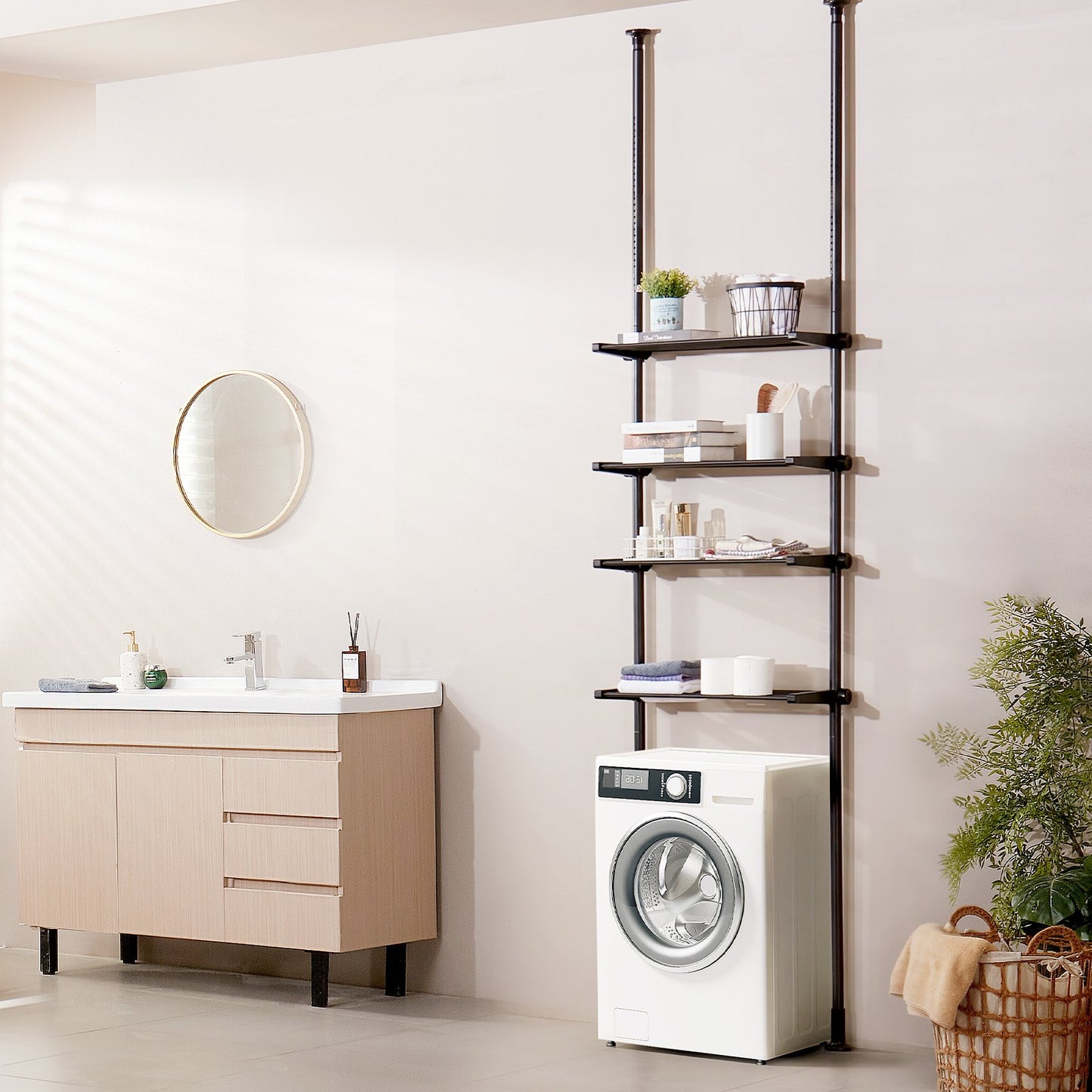 Over the Toilet Storage 4-Tier Bathroom Shelf Rack Space Saver Organizer