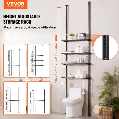 Över toaletten Förvaring 4-vånings badrum Hylla Rack Space Saver Organizer