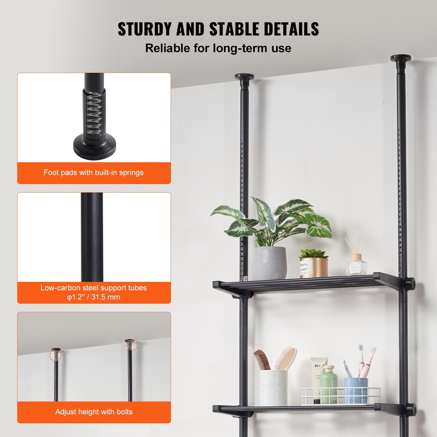 Över toaletten Förvaring 4-vånings badrum Hylla Rack Space Saver Organizer