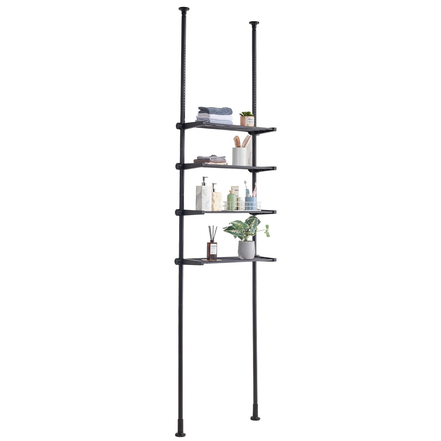Över toaletten Förvaring 4-vånings badrum Hylla Rack Space Saver Organizer