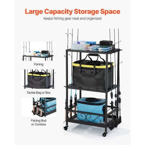 10-Pol Angelrutenhalter Angelständer Garage Radwagen Organizer