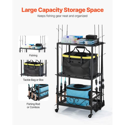 10-Pol Angelrutenhalter Angelständer Garage Radwagen Organizer