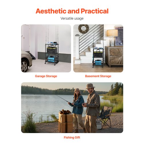 10-Pol Angelrutenhalter Angelständer Garage Radwagen Organizer