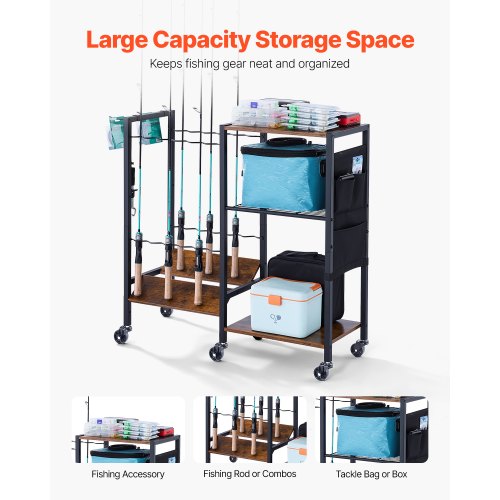 12-Pole Angelrutenhalter Angelständer Garage Radwagen Organizer