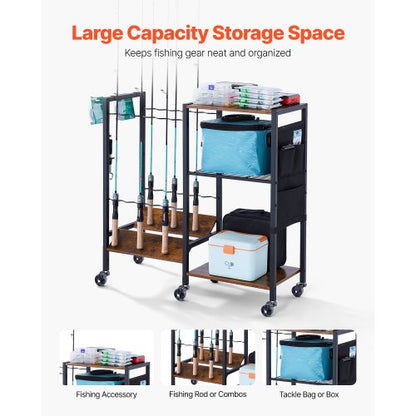 12-Pole Angelrutenhalter Angelständer Garage Radwagen Organizer