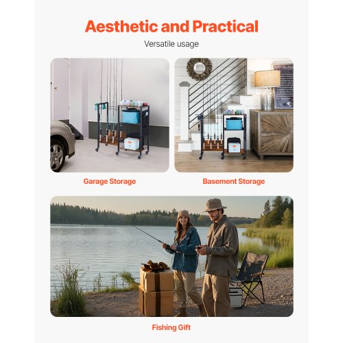 12-Pole Angelrutenhalter Angelständer Garage Radwagen Organizer