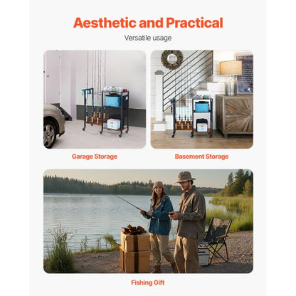 12-Pole Angelrutenhalter Angelständer Garage Radwagen Organizer