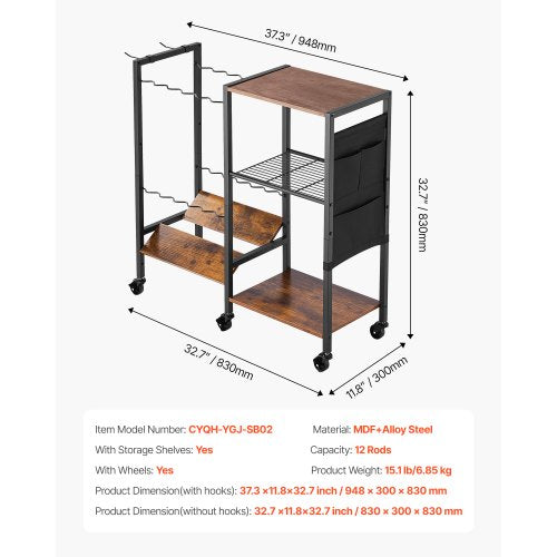 12-Pole Angelrutenhalter Angelständer Garage Radwagen Organizer