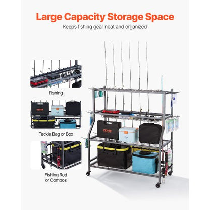 15-Pol Angelrutenhalter Angelständer Garage Radwagen Organizer