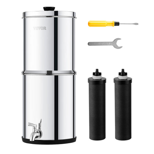 1.5G Schwerkraft-Wasserfilter-Tischsystem Edelstahl 2 Filter