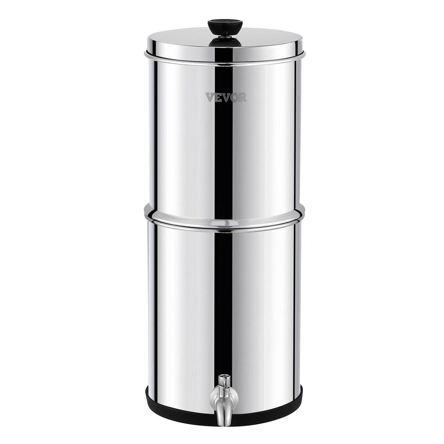 2.25G Gravity-matat vattenfilter bänkskivasystem rostfritt stål 2 filter