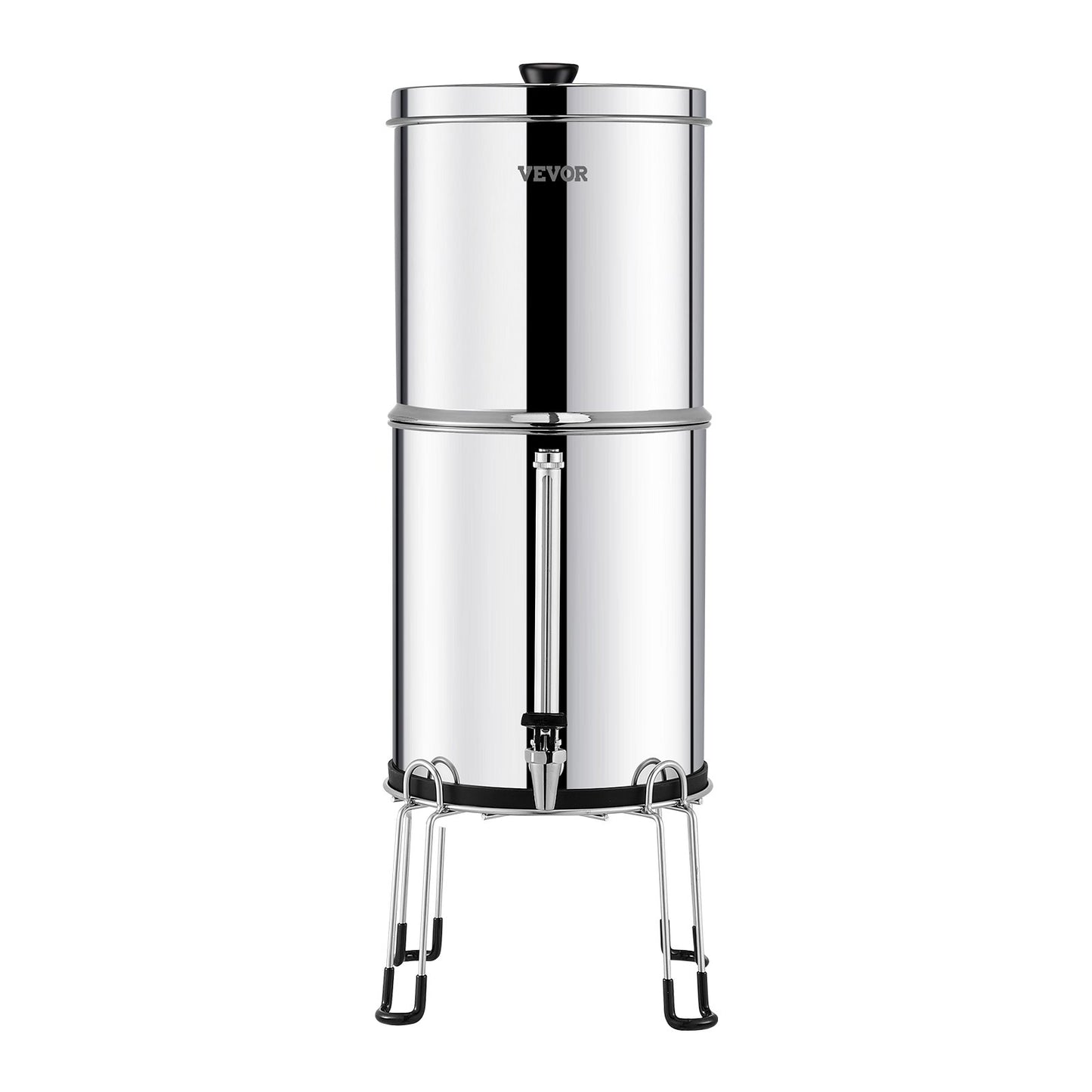 2.25G Gravity-matat vattenfilter bänkskivasystem rostfritt stål 2 filter