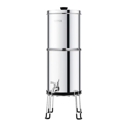 2.25G Schwerkraft-Wasserfilter-Tischsystem Edelstahl 2 Filter