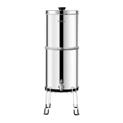 2.25G Schwerkraft-Wasserfilter-Tischsystem Edelstahl 2 Filter