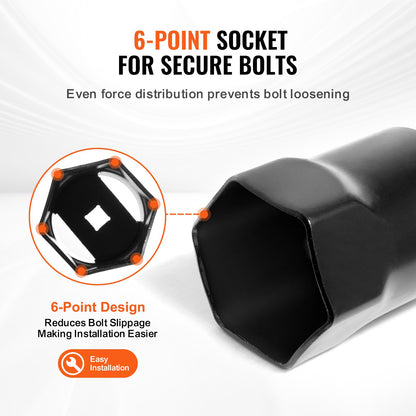 Wheel Bearing Locknut Socket Set, 1/2 inch Drive 7 Piece SAE and Metric 6-Point Socket for Ford, Dodge, and Toyota Vehicles, with Storage Case, Remove and Install Wheel Bearing Lock Nuts