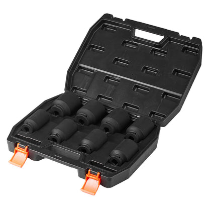 Axelmutter anslagshylsa 1/2" Drive Deep 12-Points 8PCS metrisk mutterhylsa