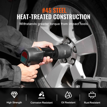 Spindle Nut Socket Tool Kit, 1/2 inch Drive 6 Piece Axle Hub Nut Socket Set, for Toyota, Ford, 4WD Vehicles and GM Vehicles, with Storage Case, Axle Spindle Nut Retainers Remover