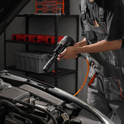 Lug Nut Impact Socket Set, 1/2 inch Drive Metric and SAE 6-Point Flip Socket Set, 4 Total Lug Nut Sizes, CR-MO Steel Wheel Socket Set with Storage Case and Extension Bar, for Auto Repair